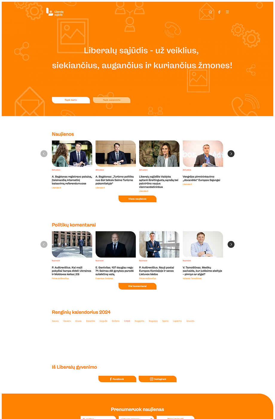 Liberalų sajūdžio projekto pagrindinis puslapis