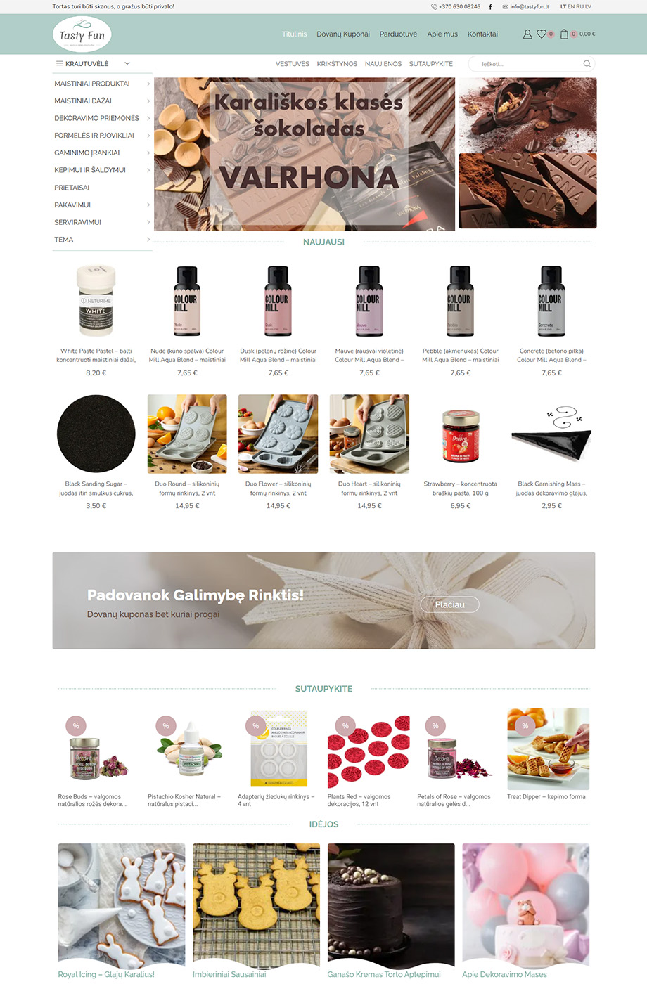 Tastyfun projekto pagrindinis puslapis